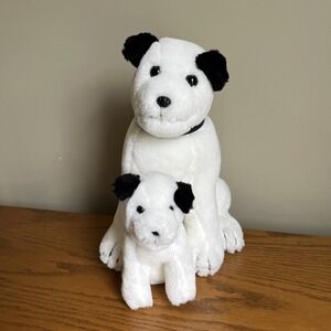 Vintage 1992‎ Dakin RCA Nipper And Chipper 11.5" / 6.5" Stuffed Terrier Dogs
